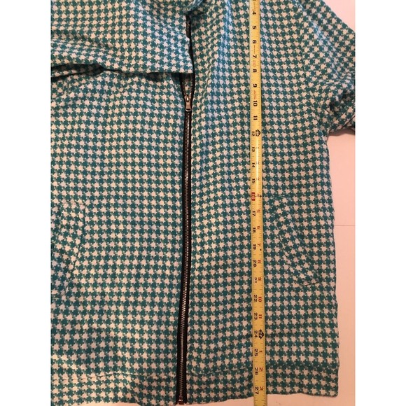 BooHoo Man Long Sleeve Zipper Front Shirt Jacket Plaid Green/White size Large - Picture 6 of 6
